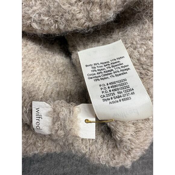 Wilfred Karlis Alpaca Blend Knit Button-Up High Collar Cardigan Beige Sz S - Picture 10 of 10